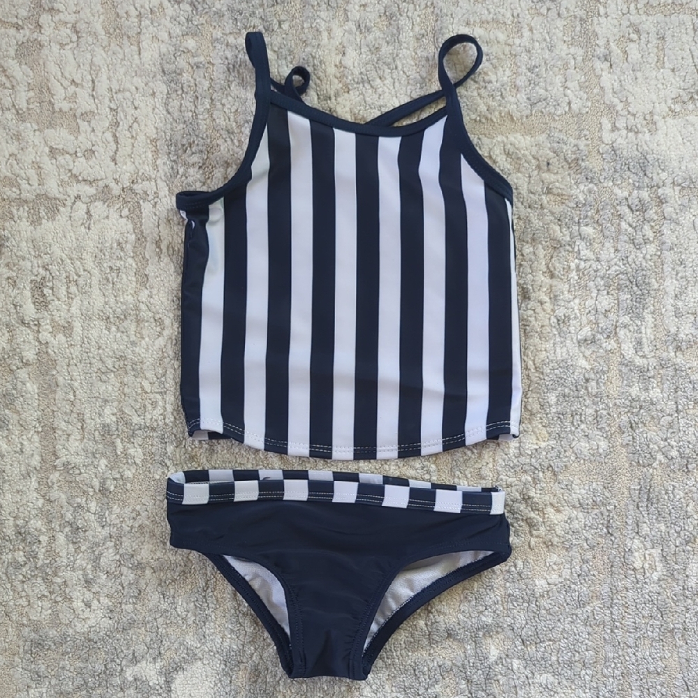 Wonder Nation Blue and White Striped Swim Set Size 2T